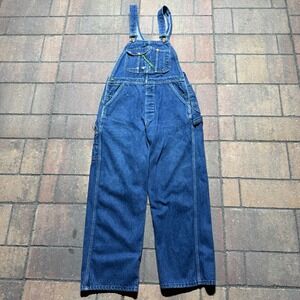 Vintage 70s Key Imperial Denim Overalls Mens 34x28 Blue Indigo Bib Workwear